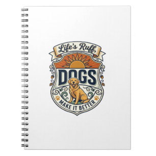 Caderno Espiral A Vida é Difícil, os Cães a Tornam Melhor Golden R