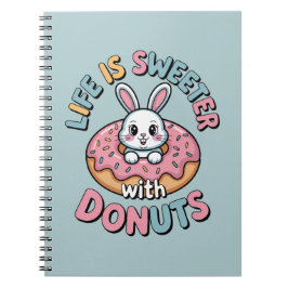 Caderno Espiral A Vida é Mais Doce Com Donuts