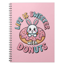 Caderno Espiral A Vida é Mais Doce Com Donuts