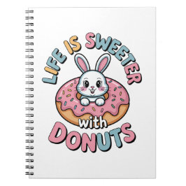 Caderno Espiral A Vida é Mais Doce Com Donuts