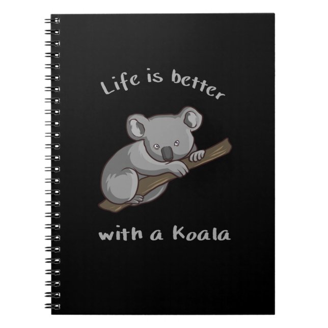 Caderno Espiral A Vida É Melhor Com Koala (Frente)