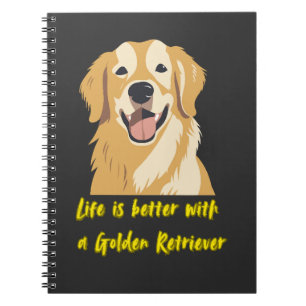 Caderno Espiral A Vida é Melhor Com um Golden Retriever - Amante d