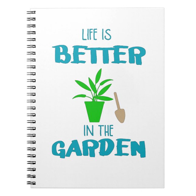 Caderno Espiral A Vida É Melhor Na Camisa Do Jardim (Frente)
