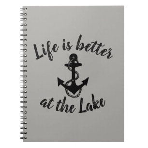 Caderno Espiral A VIDA É MELHOR NO LAGO + âncora