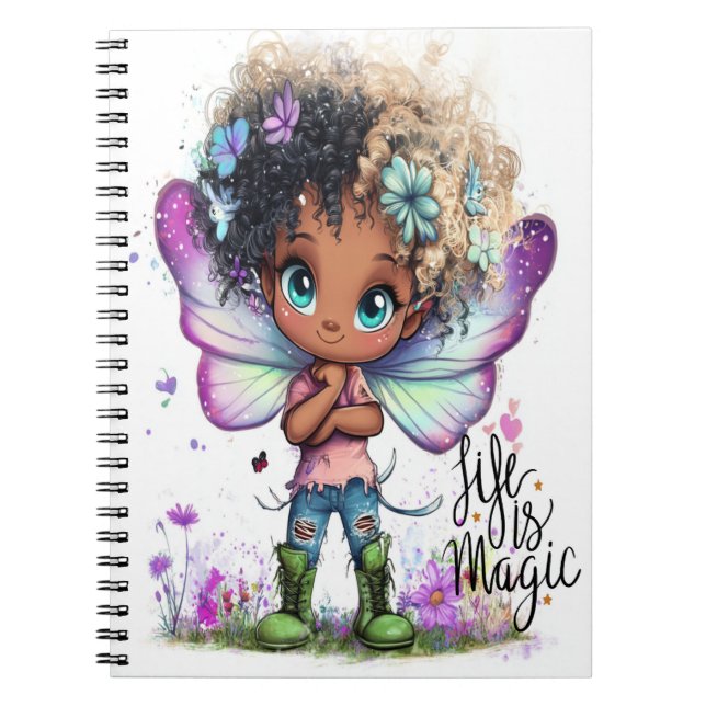 Caderno Espiral A Vida É Notebook De Espiral De Fada Mágica (Frente)