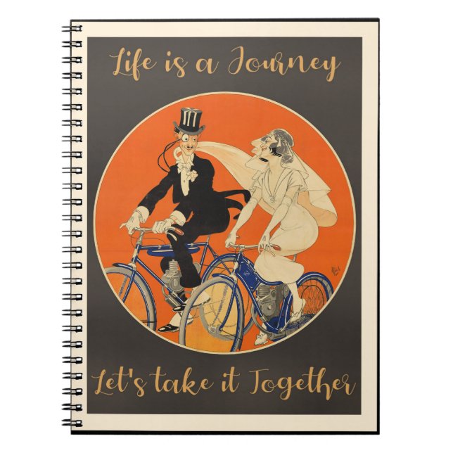 Caderno Espiral A vida é uma jornada, amor. (Frente)