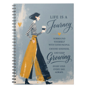 Caderno Espiral A Vida é uma Jornada de Crescimento Constante