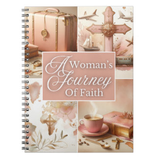 Caderno Espiral A Woman's Journey Of Faith Pink Watercolor Floral