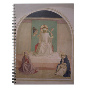 Caderno Espiral A zombaria do cristo com o Virgin e o St. Domi