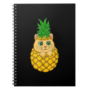 Caderno Espiral Abacaxi de gato Pente de gato cego Presente de
