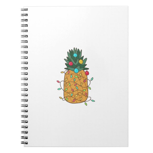 Caderno Espiral Abacaxi de Natal tropical (Frente)