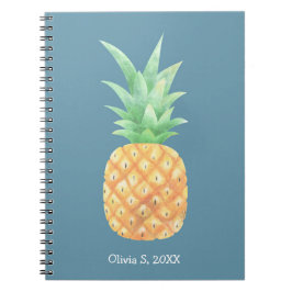 Caderno Espiral Abacaxi de Ouro minimalista personalizado