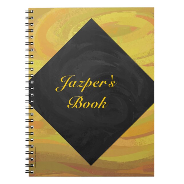 Caderno Espiral Abacaxi e Monograma Preto (Frente)