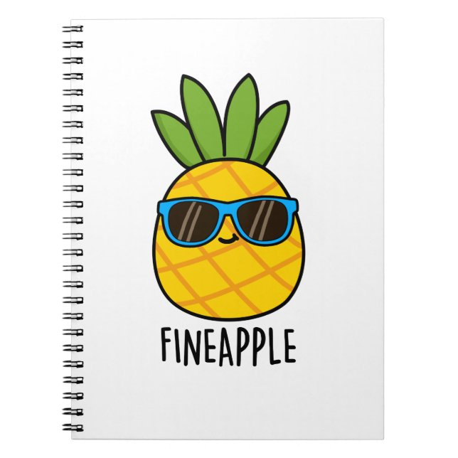 Caderno Espiral Abacaxi Engraçado Legal Pun de Abacaxi Fino (Frente)