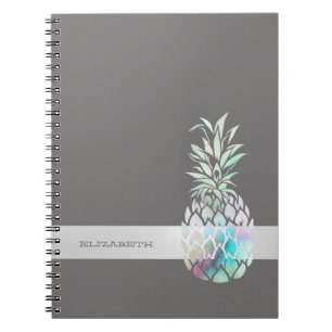 Caderno Espiral Abacaxi Fofo da Moda,Listra -Personalizado 