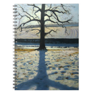 Caderno Espiral Abadia Derbyshire de Calke da árvore e da sombra