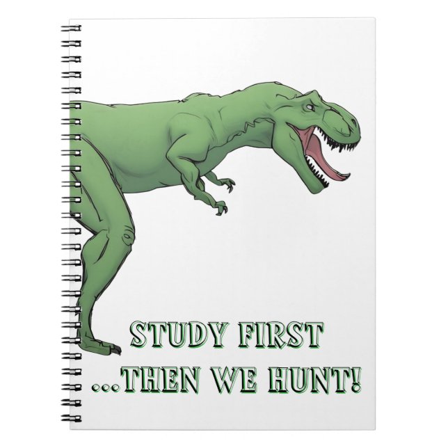 Caderno Espiral Abastecimento escolar de dinossauros T-Rex (Frente)