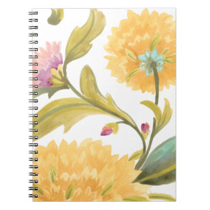 Caderno Espiral Abbey Floral Azulejos - Flores Amarelas