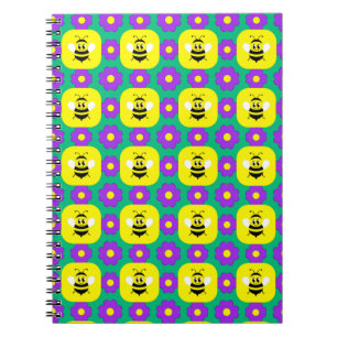 Caderno Espiral Abehas de Desenho e Flores