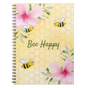 Caderno Espiral Abelha Feliz Bombus Abelhas amarelas no verão
