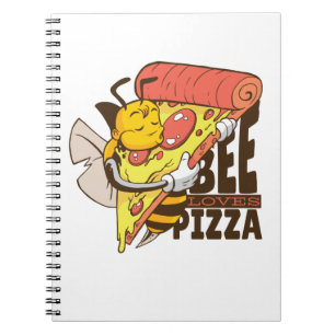 Caderno Espiral Abelha Legal Ama Piadas de Pizza
