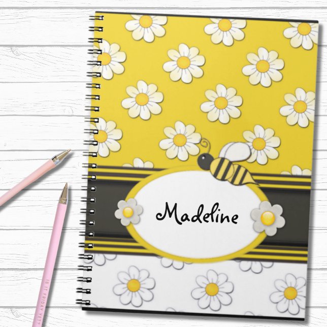 Caderno Espiral Abelha Margarida Amarela (Criador carregado)