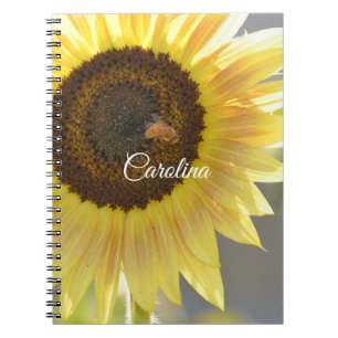 Caderno Espiral Abelhas de girassol amarelo