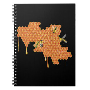 Caderno Espiral Abelhas de mel em mel, bebendo mel, abelha