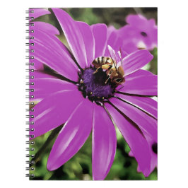 Caderno Espiral Abelhas De Mel Numa Arte Daisy Africana Roxa