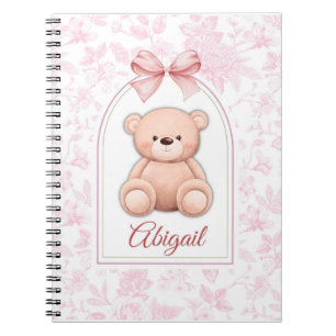 Caderno Espiral Abigail Design de Enfermeiro de Urso Rosa Person