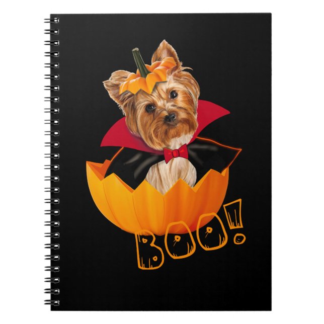 Caderno Espiral Abóbora-de-cão terrivel Yorkshire (Frente)