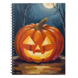 Caderno Espiral Abóbora de Jack-O-Lantern do Halloween