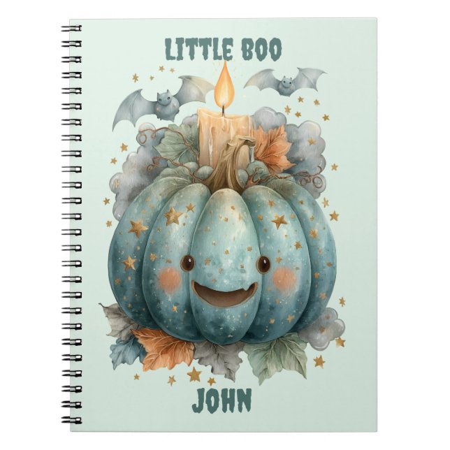 Caderno Espiral Abóbora Little Boo para Meninos (Frente)