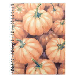 Caderno Espiral Abóboras em Aquarela Ação de Graças Dia das Bruxas