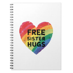Caderno Espiral Abraços de Irmã Grátis Mês do Orgulho LGBT Gay Lés