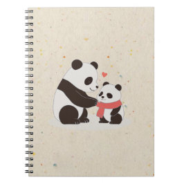 Caderno Espiral Abraços Quentes, Panda Amor