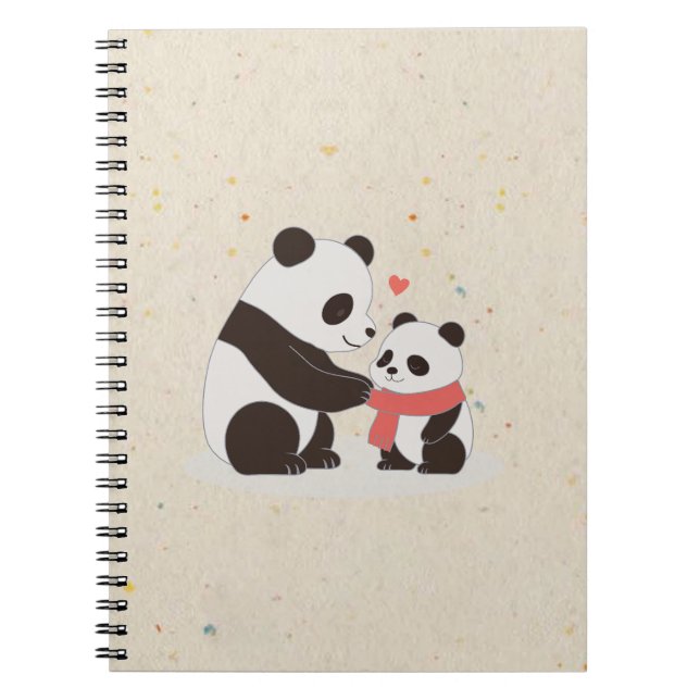 Caderno Espiral Abraços Quentes, Panda Amor (Frente)