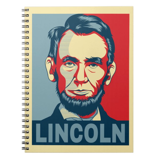 Caderno Espiral Abraham Lincoln EUA Presidente Estilo Esperança (Frente)