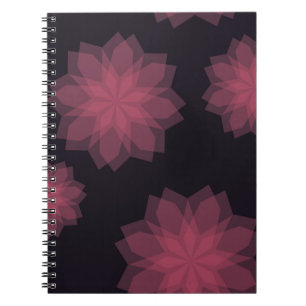 Caderno Espiral Abstração de flores rosa, legal, moderna e moder