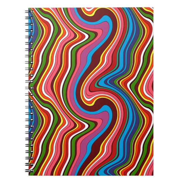 Caderno Espiral Abstração de padrões folclóricos (Frente)