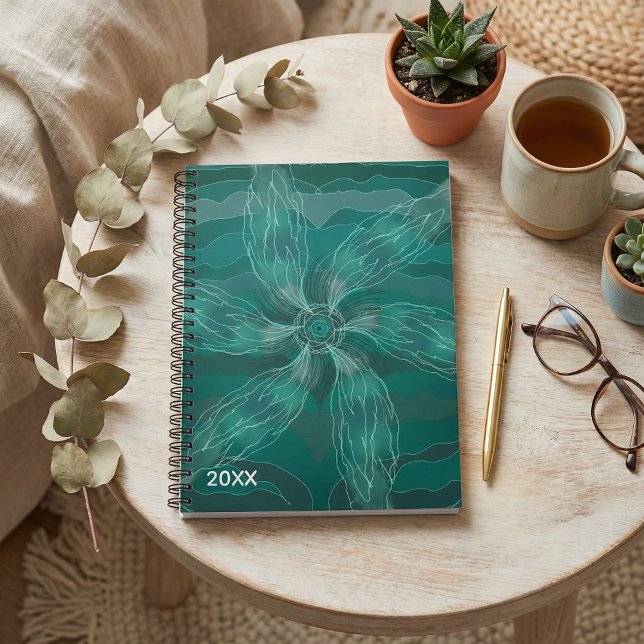Caderno Espiral Abstract  botanical floral nature summer (Criador carregado)