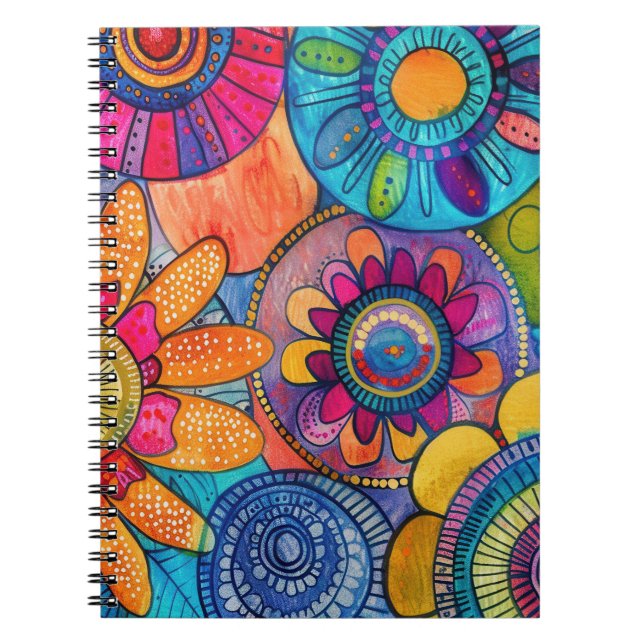 Caderno Espiral Abstract colorful Notebook (Frente)