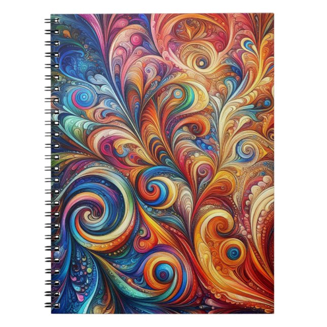 Caderno Espiral Abstract Colorful Pattern (Frente)