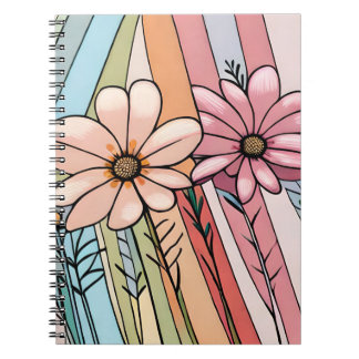 Caderno Espiral Abstract flower notbook