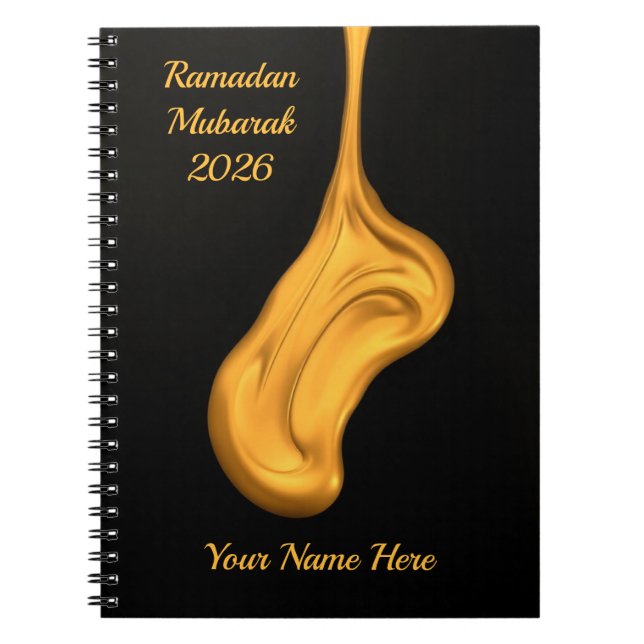 Caderno Espiral Abstract Liquid Gold Black (Frente)