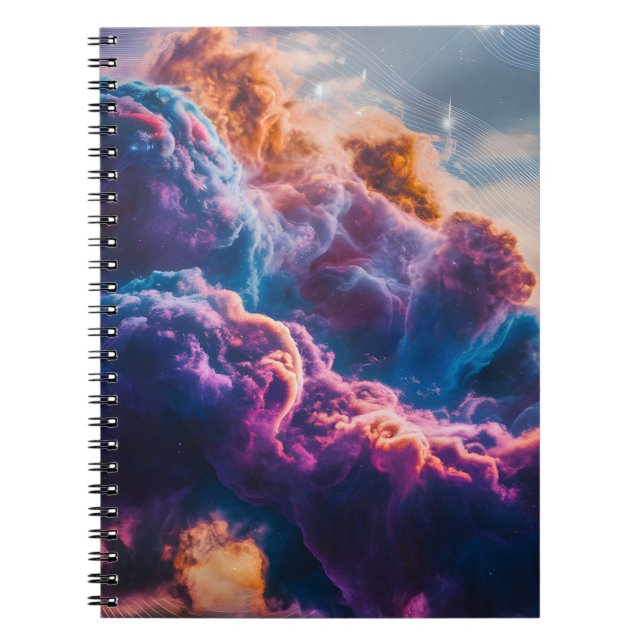 Caderno Espiral Abstract Space Nebula Art - Colorful Cosmic (Frente)