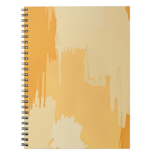 Caderno Espiral Abstract Yellow and Cream Paint Strokes  (Frente)