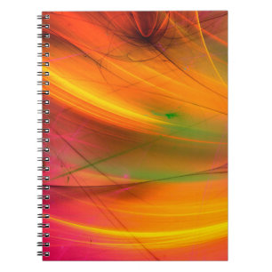 Caderno Espiral abstrato amarelo de fundo fractal 3d renderização3