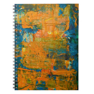 Caderno Espiral Abstrato Art Multicolor Laranja Misturado Ac