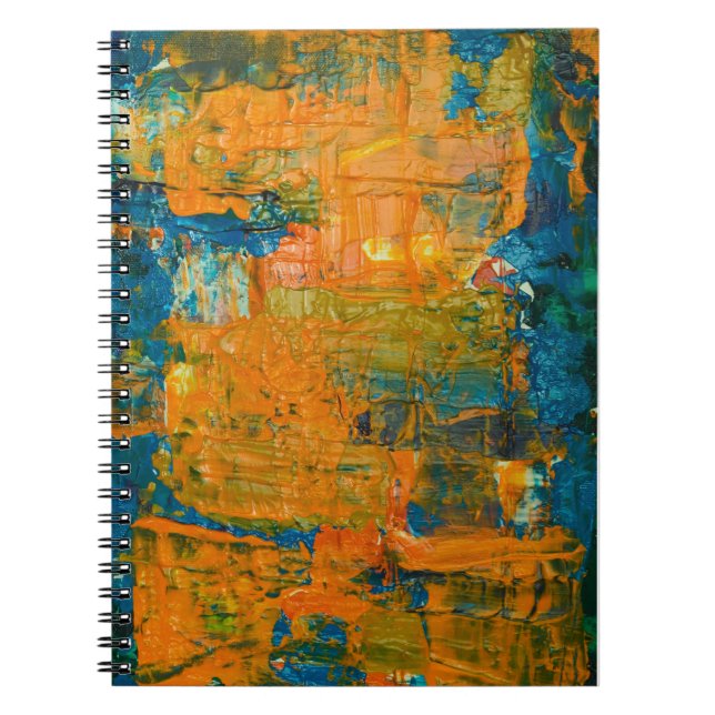 Caderno Espiral Abstrato Art Multicolor Laranja Misturado Ac (Frente)